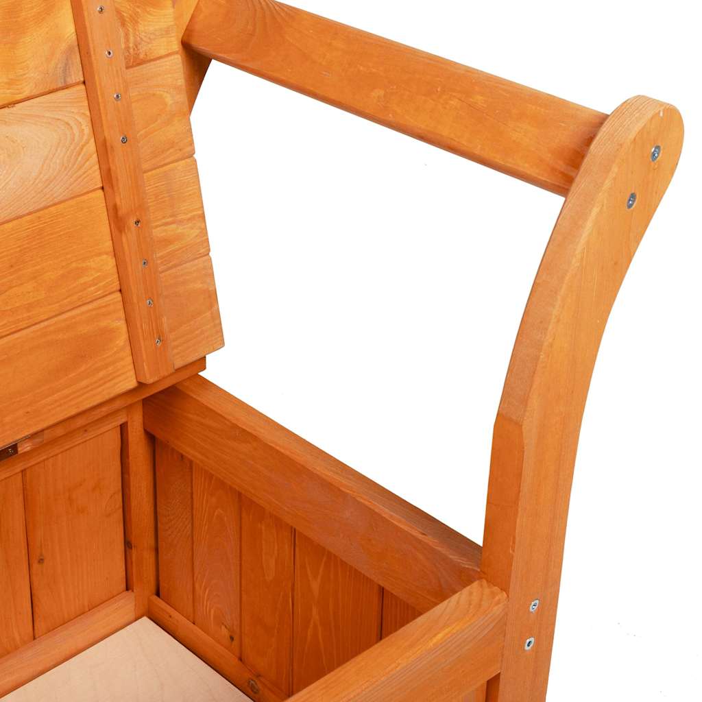 Garden Storage Bench Brown 119 x 76 x 44cm Solid pine wood